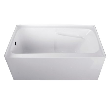 AQUA EDEN Alcove Bathtubs, 54 L, 30 W, White, Acrylic VTAP543023L